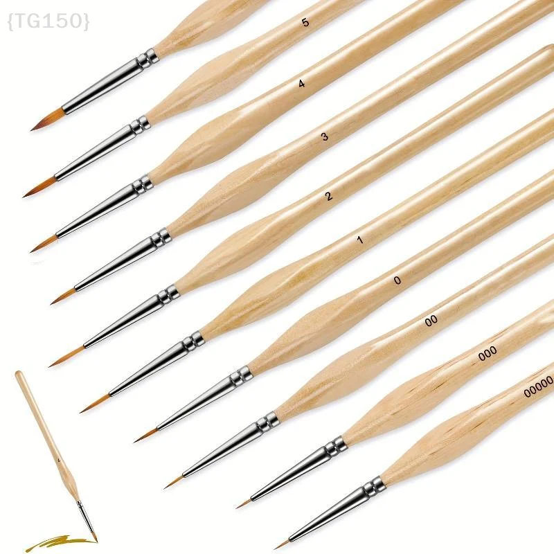 【TG150】〔T〕11Pcs Detail Brush Set Triangle Handle Micro Brush Acrylic Painting Art Brush Model Oil Painting Digital Painting Set