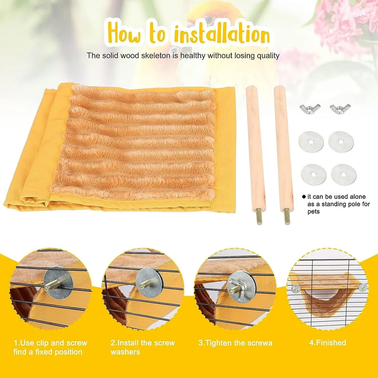 Removable Washable Pet Hanging Hammock Warm Nest Bed Bird Cage Perch for Parrot Lovebird Hamster - view 5
