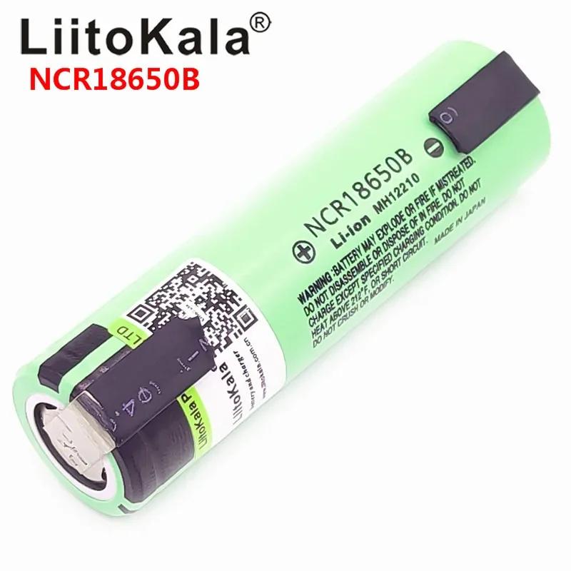 Caliente Liitokala 100% nuevo Original NCR18650B 3,7 v 3400 mah 18650 batería recargable de litio soldadura baterías de hoja de níquel