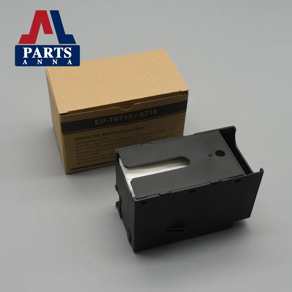 

5 шт. коробка резервуара для обслуживания чернил T6715 для EPSON WF 4720 4730 4734 4740 4745 3820 4820 3823 4830 4833 4834 C4310 EC 4040 4020 4030