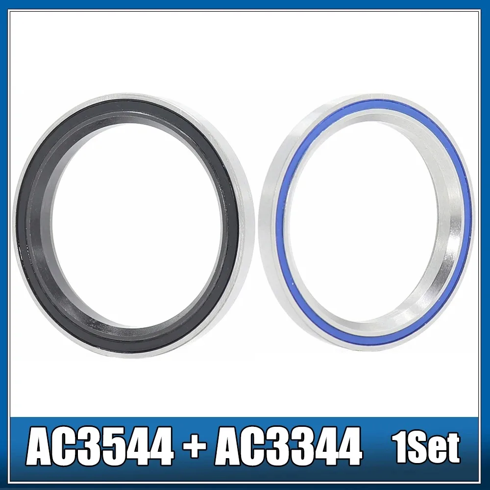 

AC3544 AC3344 Bike Headset Bearings 2PCS 35*44*5.5 33*44*6 MM 36/45 Degree Chrome Steel Tapered Upper Lower ACB is44 Bearing Set