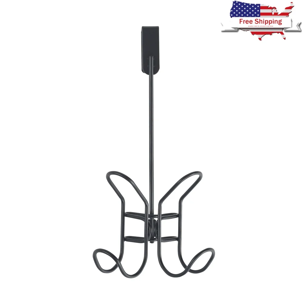 

Over The Door Double Metal Hook Coats Hats Bags Towel Storage Space Minimalist Design Easy Install No Tools Required Rust