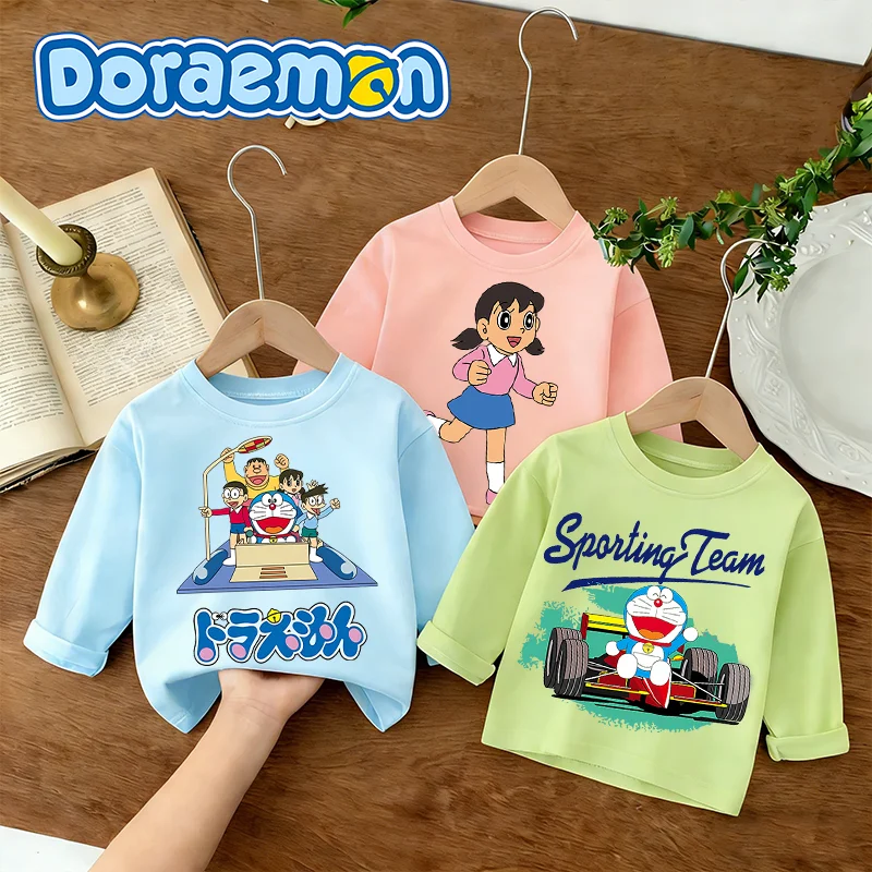 Футболка-с-длинными-рукавами-doraemon-весенне-осенняя-одежда-топы-с-круглым-вырезом-и-мультяшным-принтом-kawaii-повседневная-одежда-мягкая-базовая-одежда
