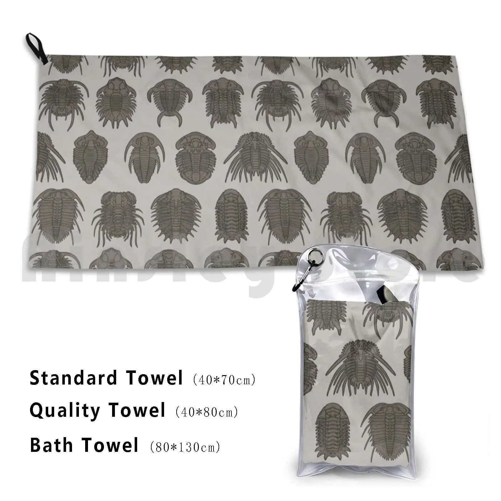 Trilobita Custom Towel Bath Towel Trilobite Trilobites Paleontology Geology Arthropods Arthropod Nerdy