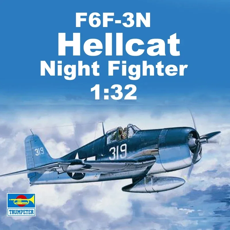 

Trumpeter Plastic Assembled Aircraft Model Kit 02258 F6F-3N Hellcat Night Fighter 1/32 Scale