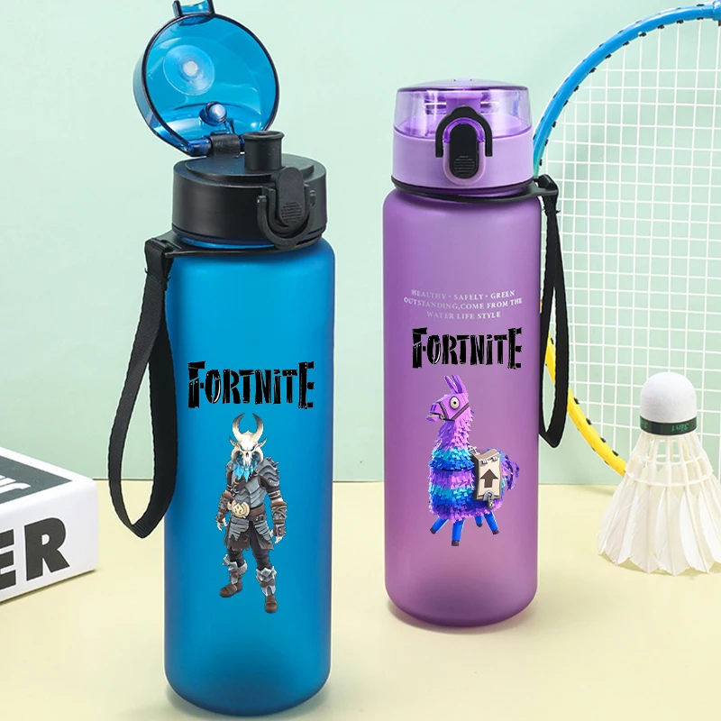 Новая бутылка для воды Fortnite с соломой, мультяшная игровая фигурка, бутылка с принтом для мальчиков, летние спортивные бутылки с водой, детские подарки на день рождения