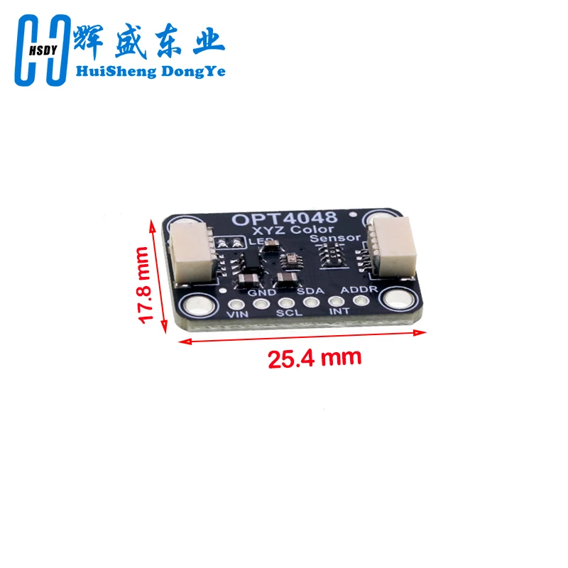 OPT4048 XYZ Color Sensor STEMMA QT Qwiic I2C 23-Bit 4-Channel R/G/B/C 0.005~1200000 Lux PCB Module
