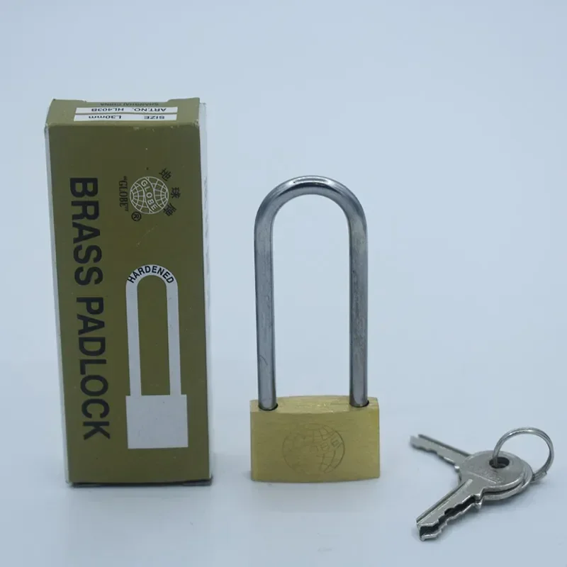 

High Quality Long Lock Beam Pure copper bike Padlock Anti-theft Door Cabinet Drawer Gate Lock with Keys