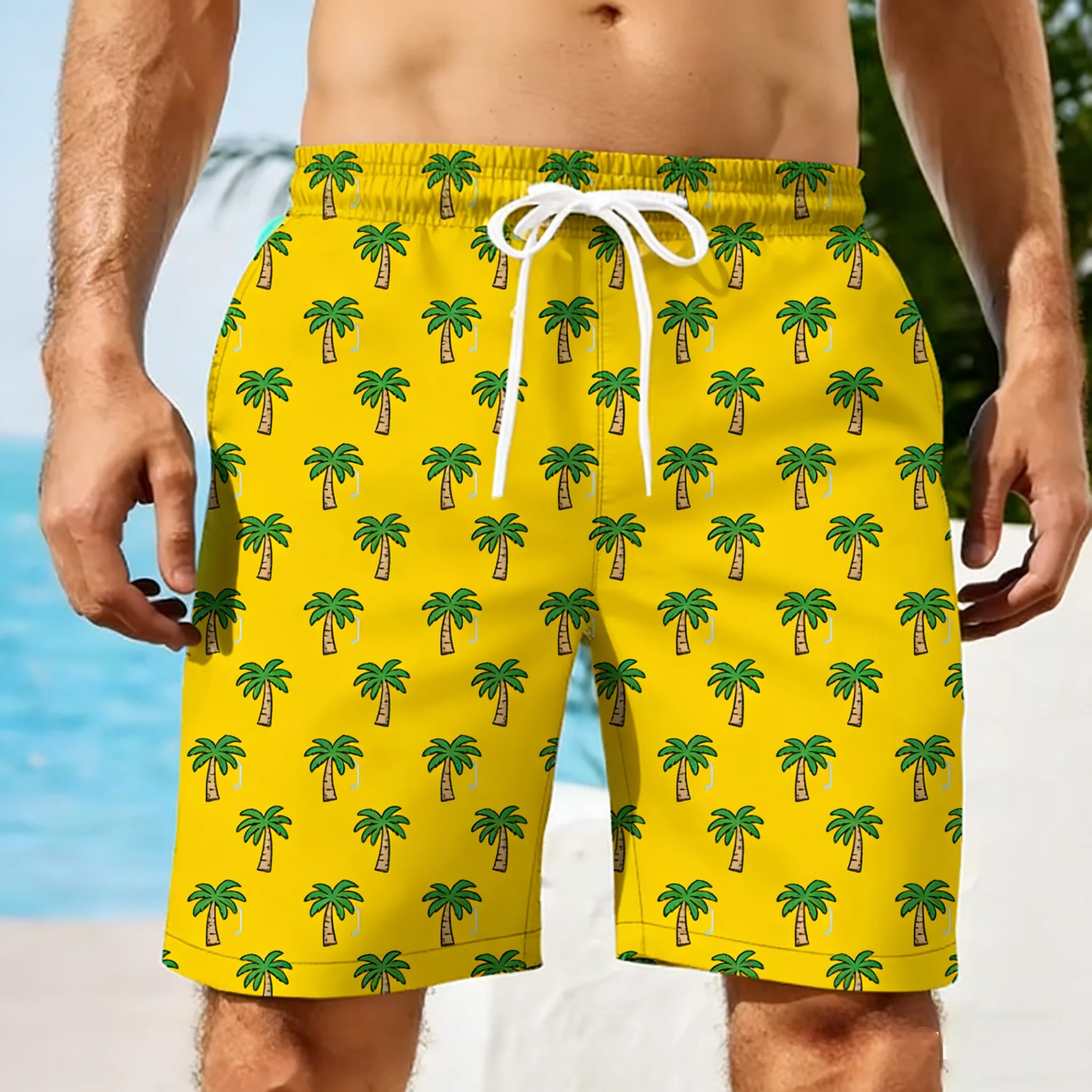 2026 Fashionable New Youth Popular Sweatpants Simple Men's Five-Quarters Thin Loose Seaside Vacation Men Summer Casual Shorts