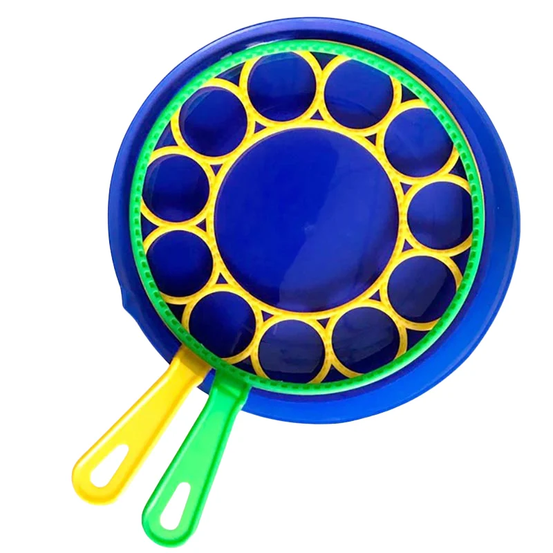 Um conjunto de máquina de bolhas soprando placa de bolha azul marinho sabão para crianças presente engraçado grande prato bolha conjunto soprador fabricante bolha ao ar livre