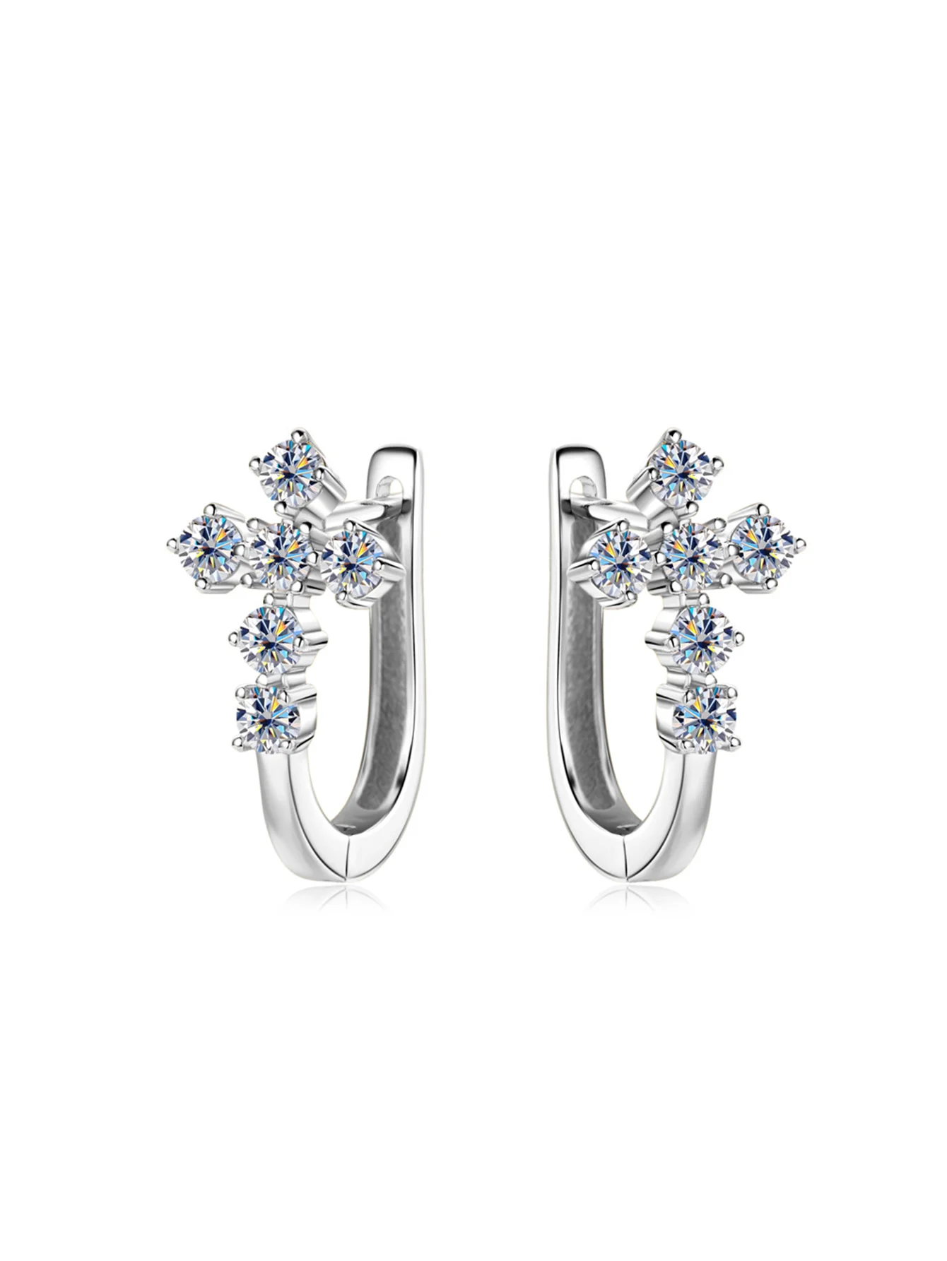 

S925 Sterling Silver Cross Large Zircon Studs | French Elegance Hypoallergenic | Valentine/Birthday Gift