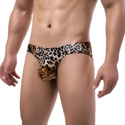 Sexy Men Underwear Leopard Tiger Pattern Printed Underpants Jockstrap Low Waist Bugle Pouch Sissy Slip Homme Briefs Gay Panties