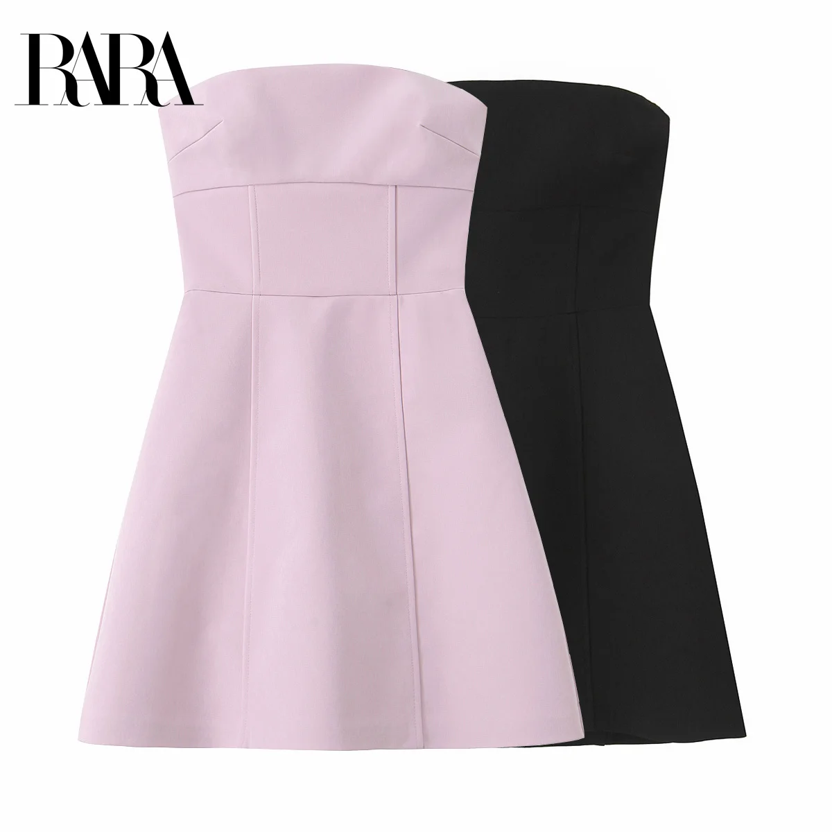 

RARA 2025 Women’s Strapless Fitted Design Mini Dress Perfect for Casual and Daily Occasions