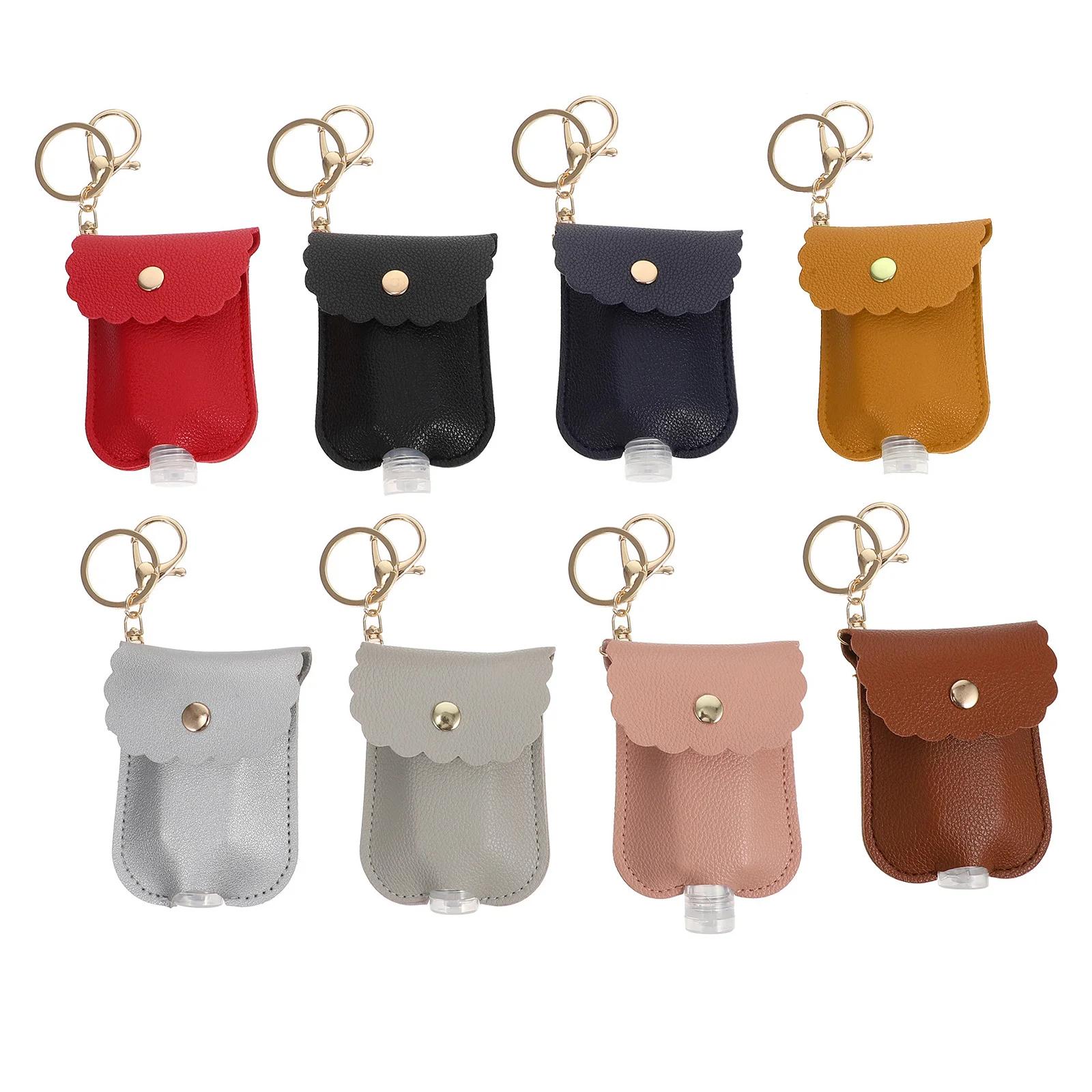 

8pcs Hand Bottle Refillable Portable Travel Set Keychain Holder Durable Capsule For Liquid Perfume Essential Oil Soap