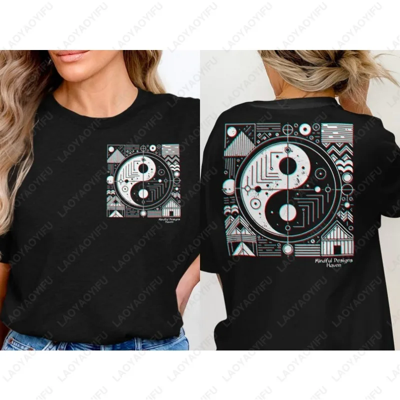 Enigmatic Sacred Symbols Men Women Tshirt Unique Vintage Style Print Cotton Tops Street Fashion Classics Trending Cool Tees Gift