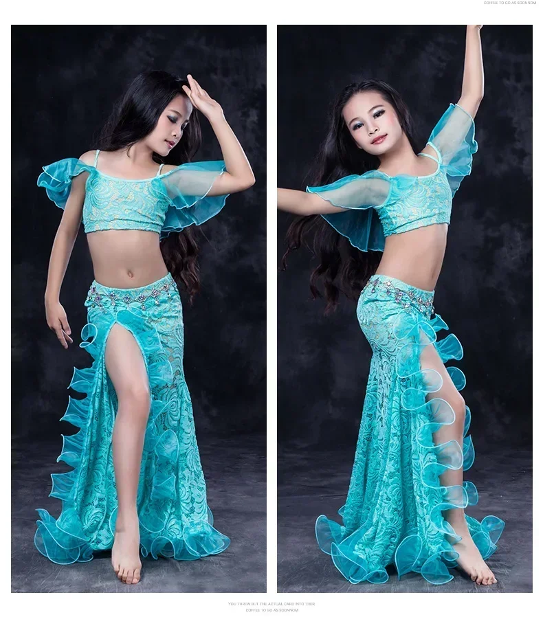 Children child girl kid Bellydance oriental Belly Indian dance dancing costume clothes bra belt scarf ring skirt dress set suit