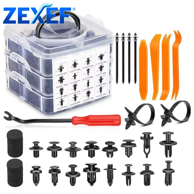 

Mixed Size Car Plastic Retainer Clips Automobile Fender Push Pin Rivet Door Trim Panel Retainer Automobile Bumper Fasteners Tool