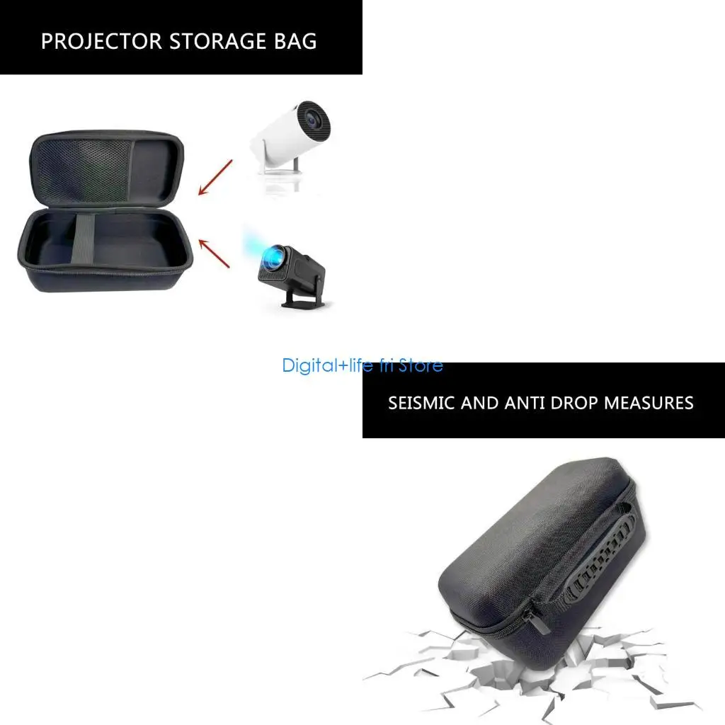 E06D EVA Hard Travel Case for HY320/HY300 Projectors, Secure Carrying Solution With Accessory Pocket