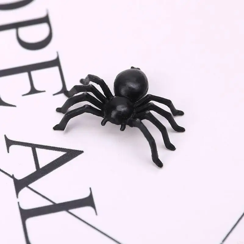 

57EE 50Pcs Small Black Plastic Fake Funny Joke Prank Props Halloween Deco
