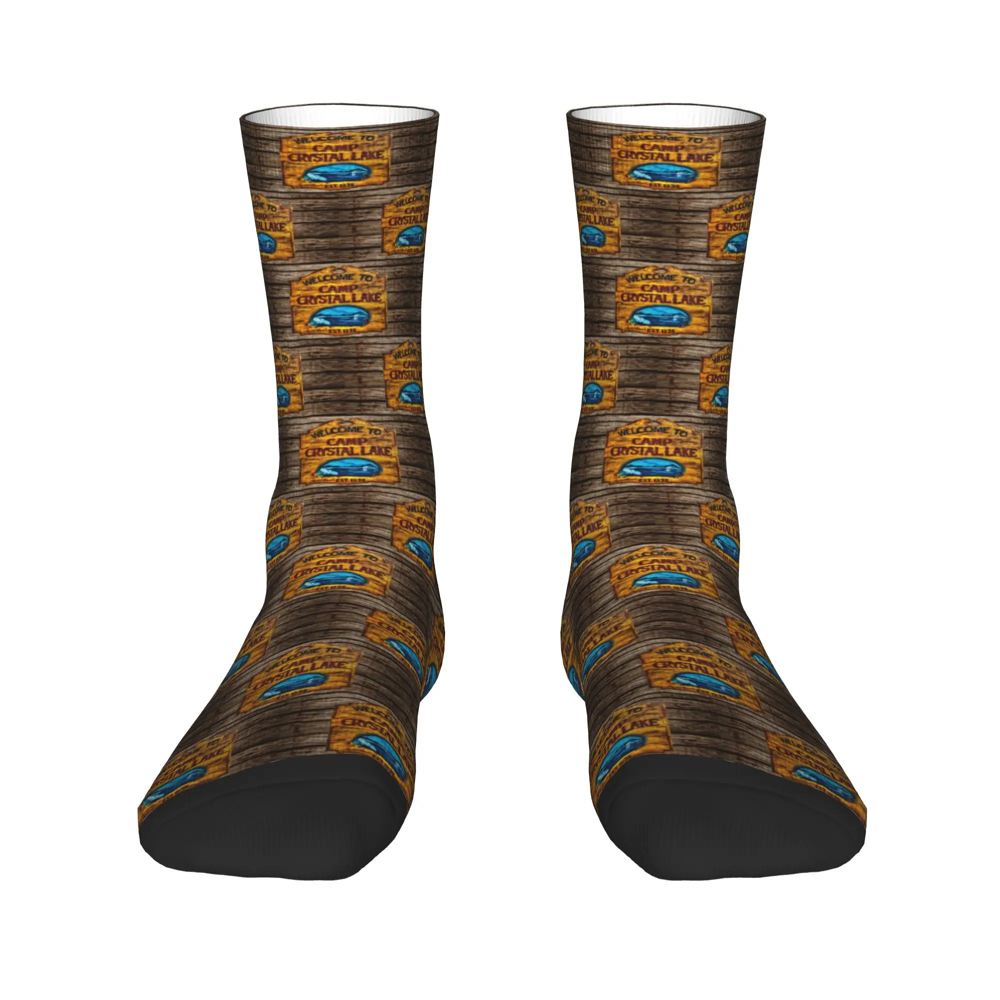 แคมป์คริสตัลเลคถุงเท้าฮาราจูกุถุงน่องดูดซับเหงื่อทุกฤดูกาลถุงเท้ายาวอุปกรณ์เสริมสำหรับชายหญิงคริสต์มาสของขวัญ