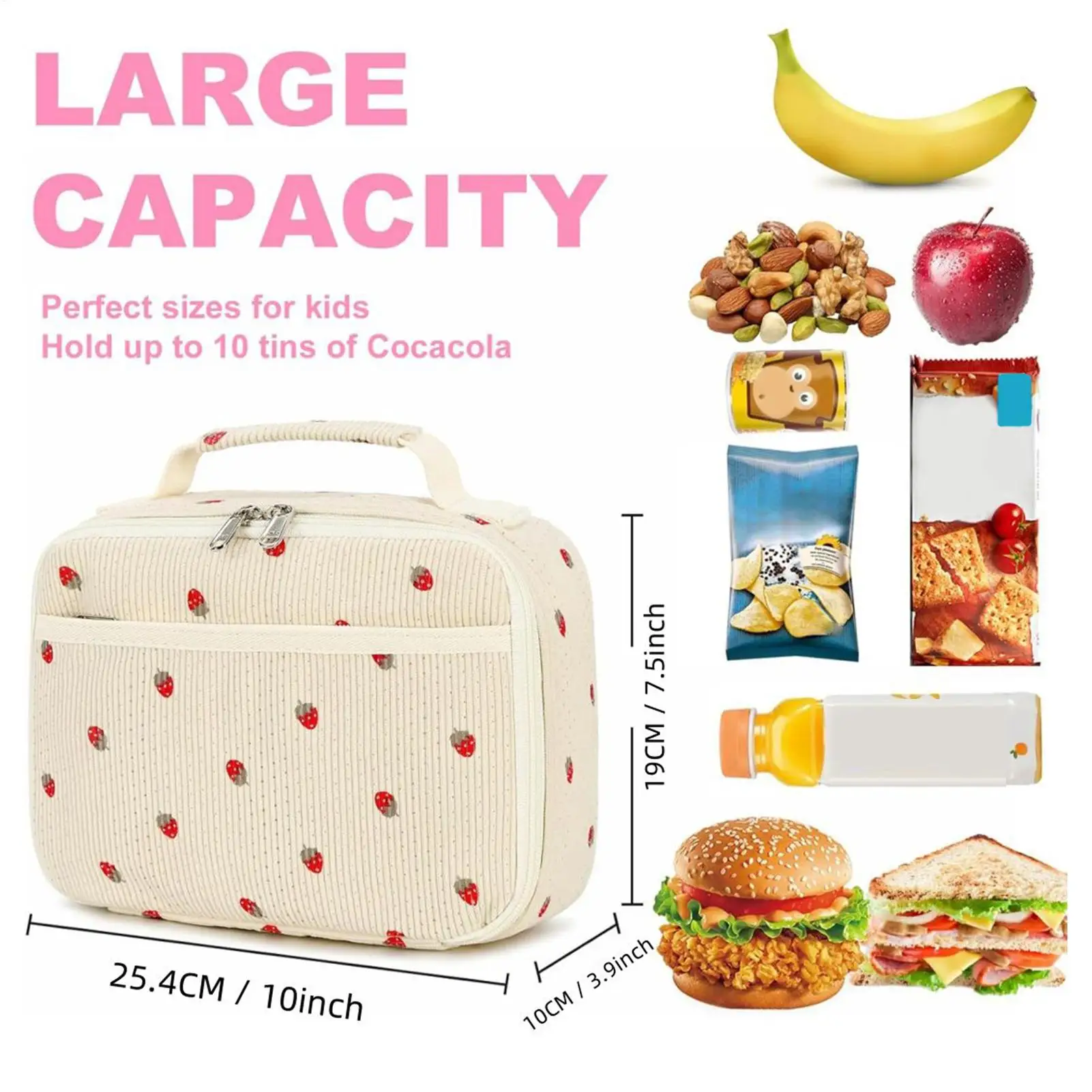 

Термосумка для обедов для женщин, из вельвета, многоразовая, герметичная, портативная, для пикника, работы, пляжа