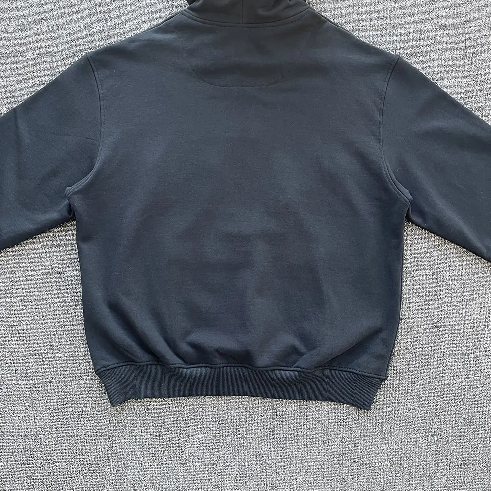 T-10  Black Cotton Embroidered Hoodie - Hip-Hop Street Jogging Pullover, Euro Trendy Casual Athleisure for Spring/Fall