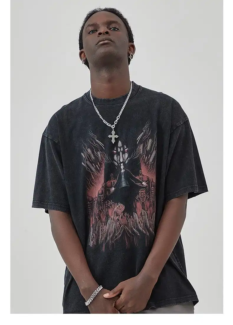 Vintage Attack on Titan T-Shirt - Premium Distressed Anime Graphic Tee for Fans