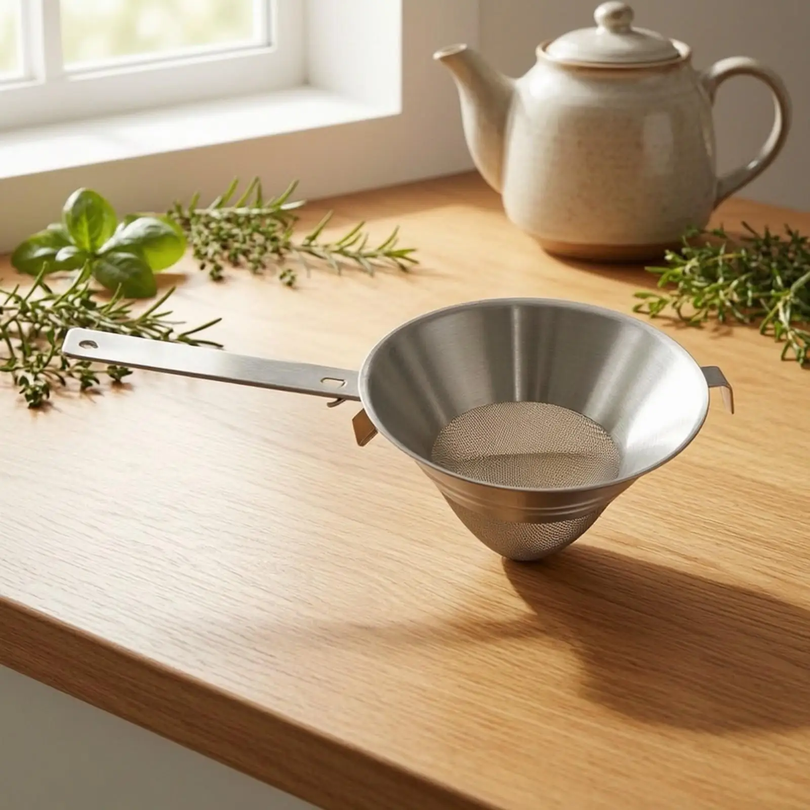 Stainless Steel Conical Funnel Strainer Fine Mesh Kitchen Sieve for Canning Straining and Liquid Filtering Tasks