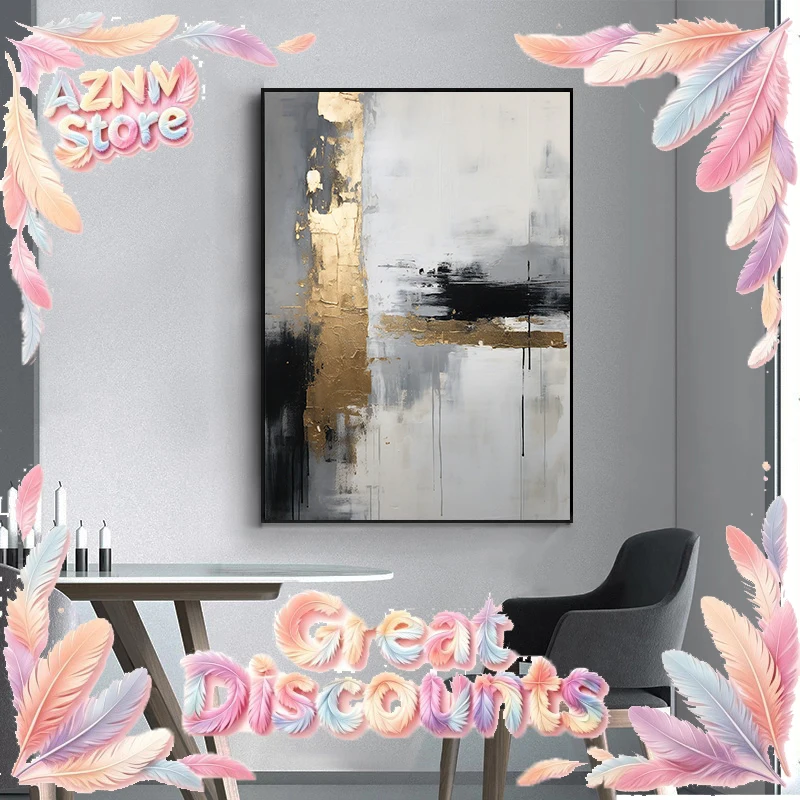 Abstrakte moderne Schwarz-Gold-Blau-Textur Minimalistischer Stil Kunstposter Leinwandgemälde Wanddrucke Bild Wohnzimmer Heimdekoration