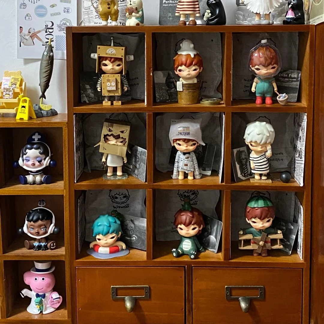 

Винтажный деревянный шкаф для хранения с 9 сетками, небольшой деревянный сундук с двумя ящиками и металлическими ручками, органайзер для домашнего декора в деревенском стиле