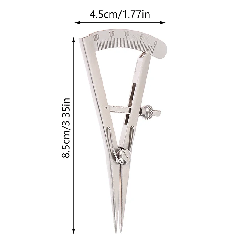 Imagem -02 - Mini Espaçamento Calibre com Escala Handmade Couro Metal Pinça Ajustável Edger Instruments Faça Você Mesmo 1pc Aço Inoxidável