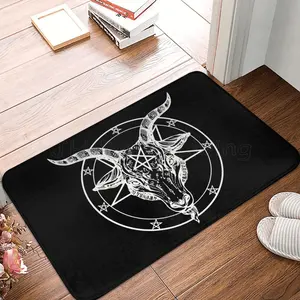 حصيرة باب Baphomet Pentagram ، حصائر مطبخ مضادة للانزلاق للأرضية ، حصيرة حمام ، حصيرة مدخل أرضية ، كنيسة سانتيك المخفية للشيطان ماعز الماعز القوطي أفضل 10 سجادة كنيسة للمبيعات - رقم 4