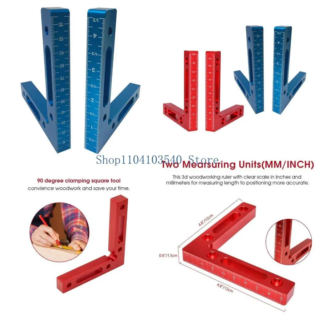 02DC 2 قطعة/المجموعة النجارة مربع محدد النجار تحديد المواقع أدوات تخطيط مربع لقياس ووضع العلامات أداة النجارة