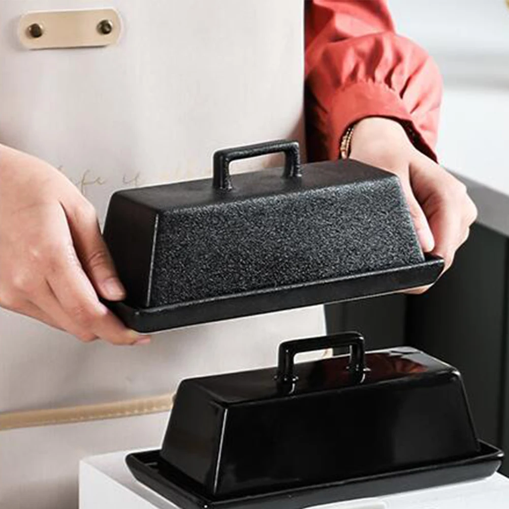 

1Set Exquisite Ceramic Butter Tray Smooth Delicate Surface Harmless Easy Clean Airtight Cover Design Microwave Safe Home Kitchen