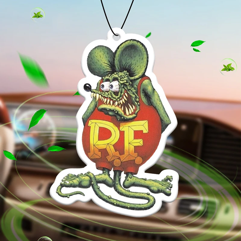 Hot Rod Rat Fink Cars Bahamian Sea Breeze Scent (Romantic Flavor) Car Air Freshener |   Rearview Mirror Hanger & Dual-Purpose Air Vent Clip |   Natural Material Aromatherapy Tablets |   Long-Lasting Fragrance for 90 Days |   Alcohol-Free |   Not Afraid of Direct Exposure to the Sun |   Designed Specifically for Odor Removal in Cars, Closets, and Bathrooms. |   Cartoon Animation Graphics |   Unisex |