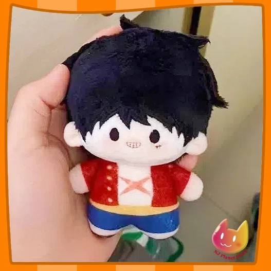 10 Cm ONE PIECE Plush Stuffed Luffy Doll Cute Anime Cosplay Starfish Printed Body Funny Expression Keychain Fans Birthday Gifts