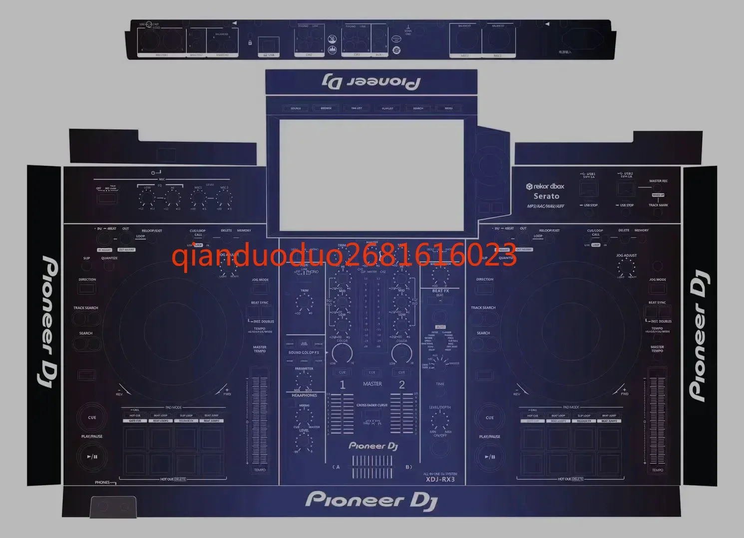 DJ สติกเกอร์ป้องกัน Pioneer XDJ-RX3 RR Rx RX2 XZ All-in-One DJ Controller พร้อมฟิล์ม Full Surfing Protection (ฟิล์ม PVC เท่านั้น)