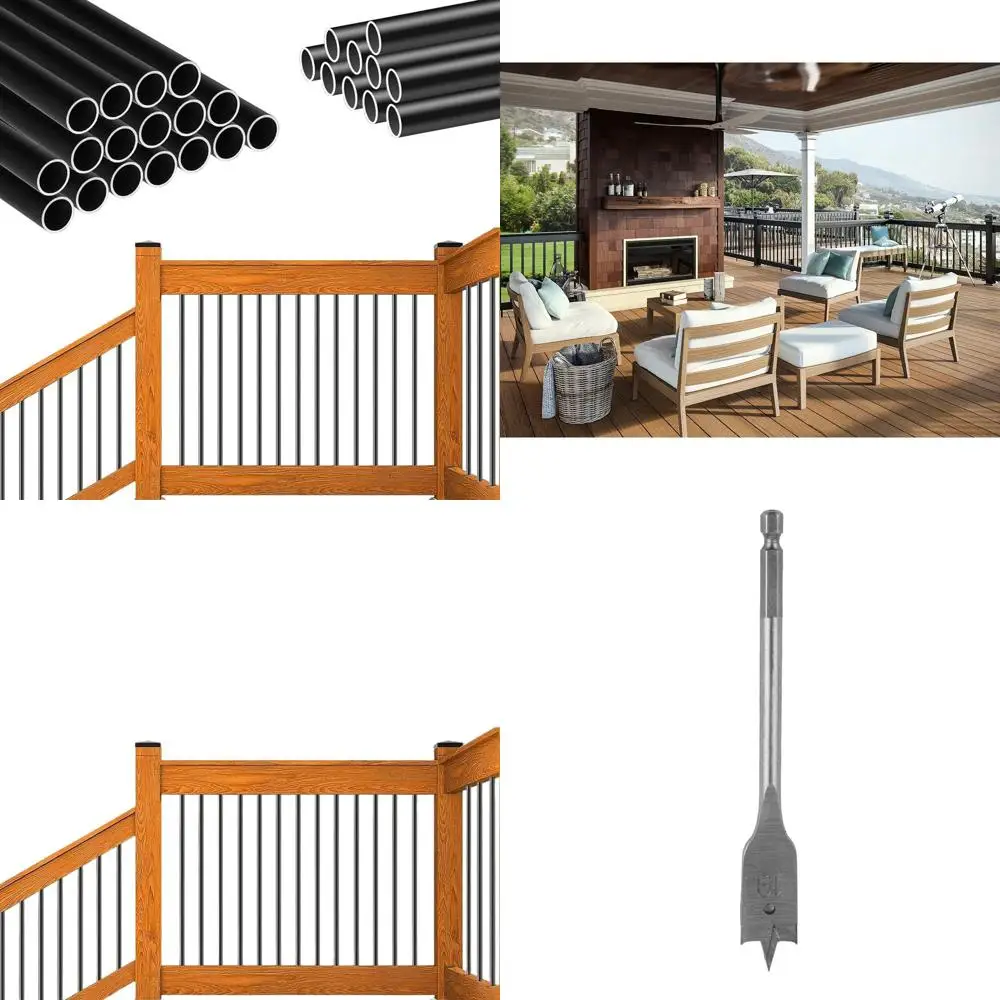 

Set of 50, 32.25 x 0.75 Round Black Metal Balusters for Staircase, Deck, and Porch Railings