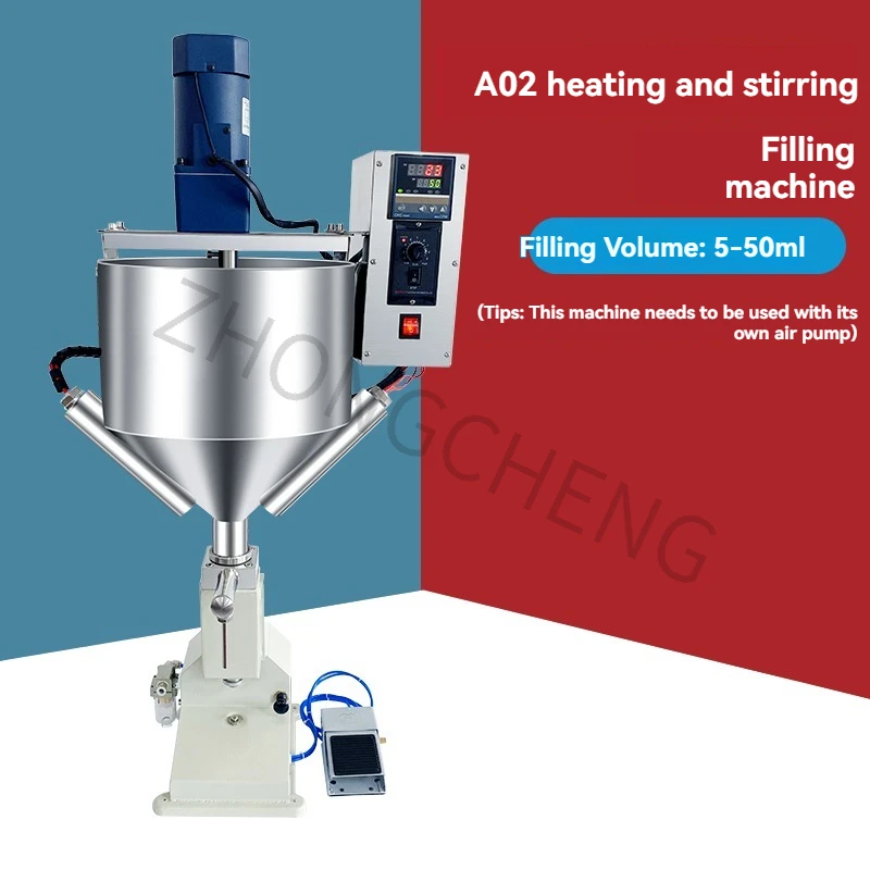 Pneumatic Quantitative Heating and Stirring Filling Machine Sesame Paste, Honey Paste,Liquid Filling Machine,