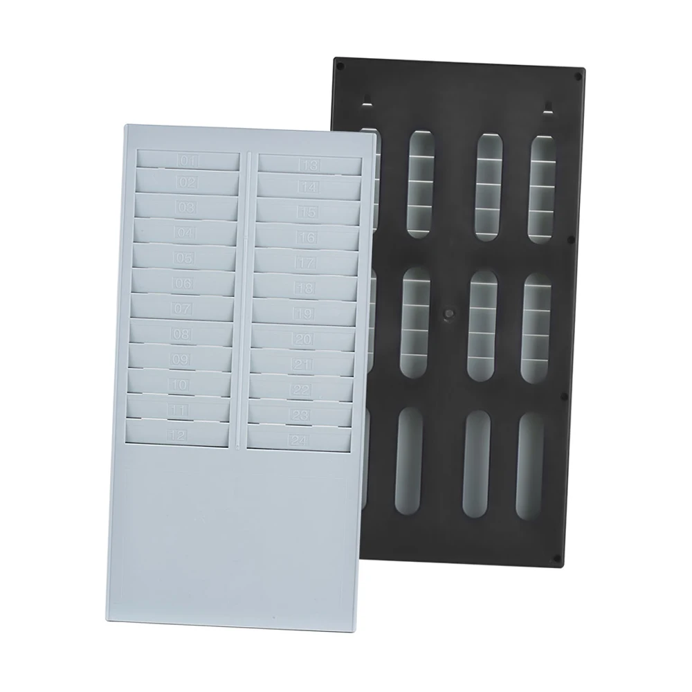 Bisofice Time Card Rack Wall Mount Holder 24 Pocket Slot for Attendance Recorder Punch Time Office