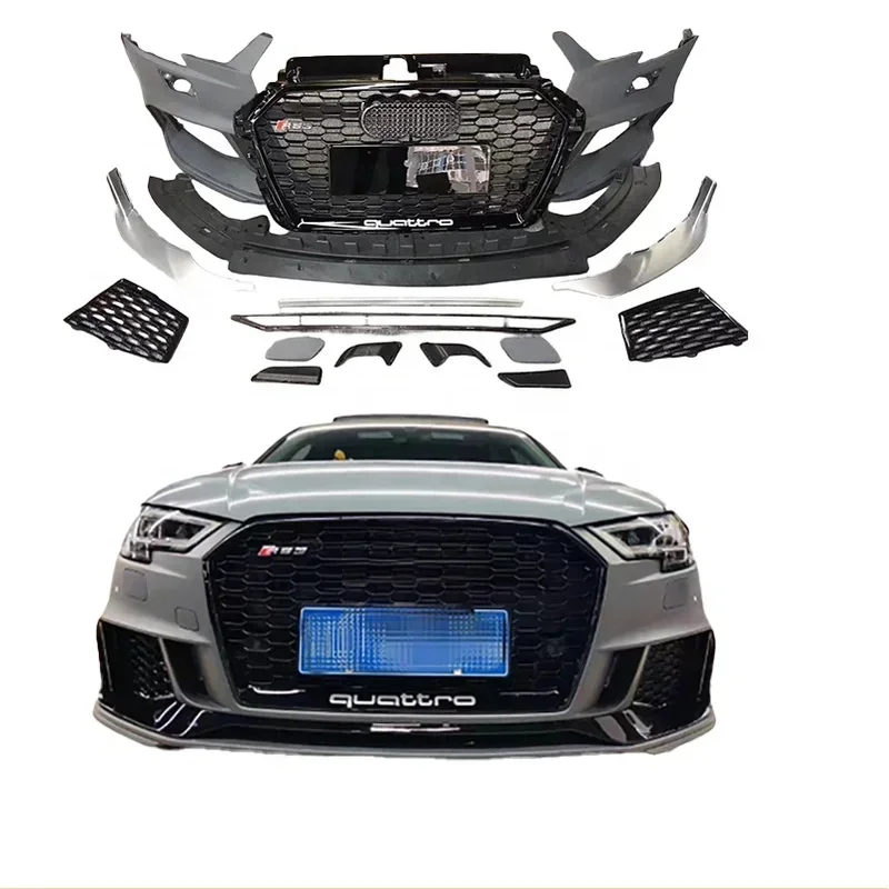 New style The Hot Wrap Kit is Available 2017-2021 Audi A3 Modified RS3 Body Kit Rear Bumper Tail Lip