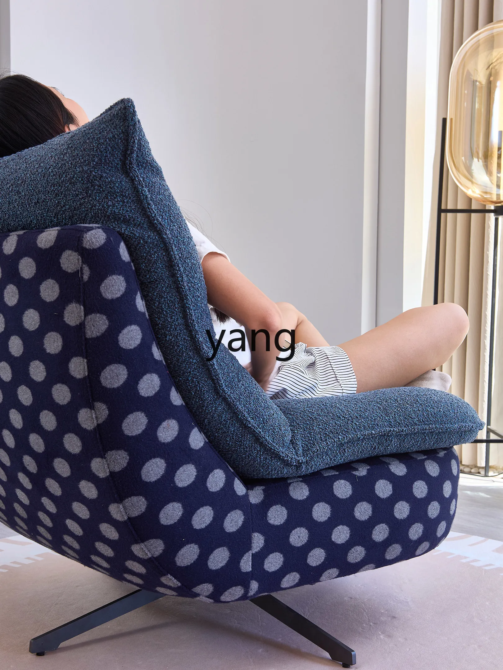 LTT removable sofa chair single leisure chair living room balcony modern simple cotton and linen single chair