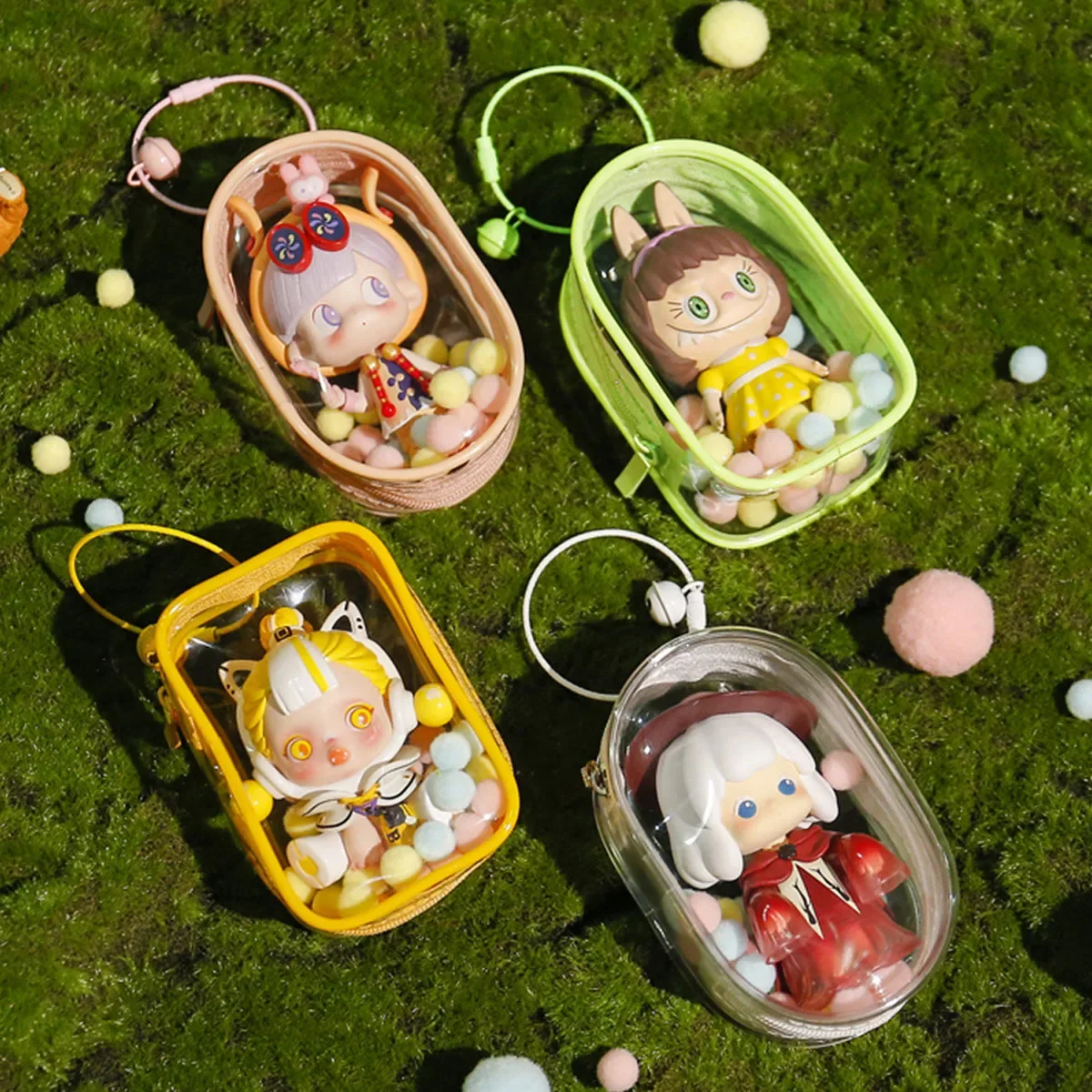 

Dustproof Doll Bag Protective Cover Cotton Doll Sitting Bag Transparent Doll Bag
