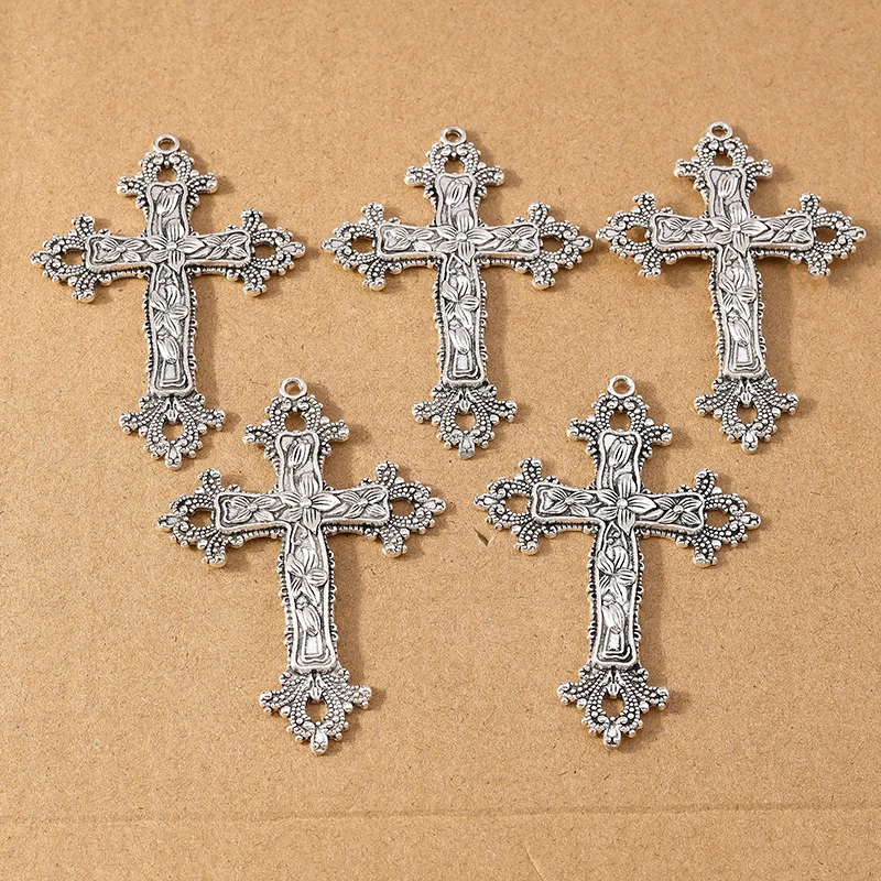 4pcs Gothic Metal Punk Religious Cross Charms Pendants for DIY Earrings Necklace Jewelry Making Accessories Supplies