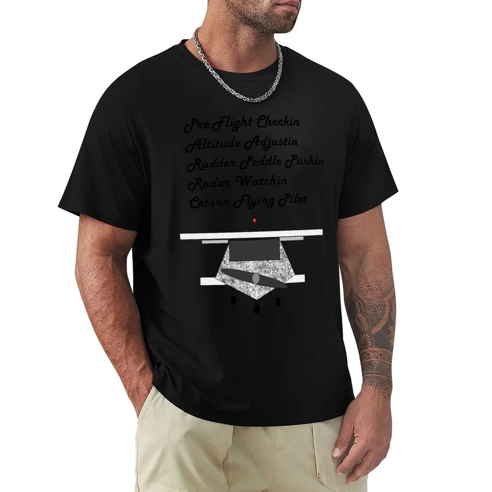 

Cessna Flying Pilot T-Shirt quick drying funny costumes shirts men graphic