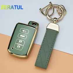 For Toyota Corolla Camry RAV4 Highlander Auris CHR Avalon Land Cruiser Auto Shell Holder Fob Keychain TPU Car Key Case Cover