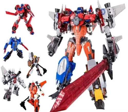 En STOCK juguetes de transformación Computron 5 en 1 combinación W8617 Warbotron Scattershot figura de acción deformación Robot Anime modelo