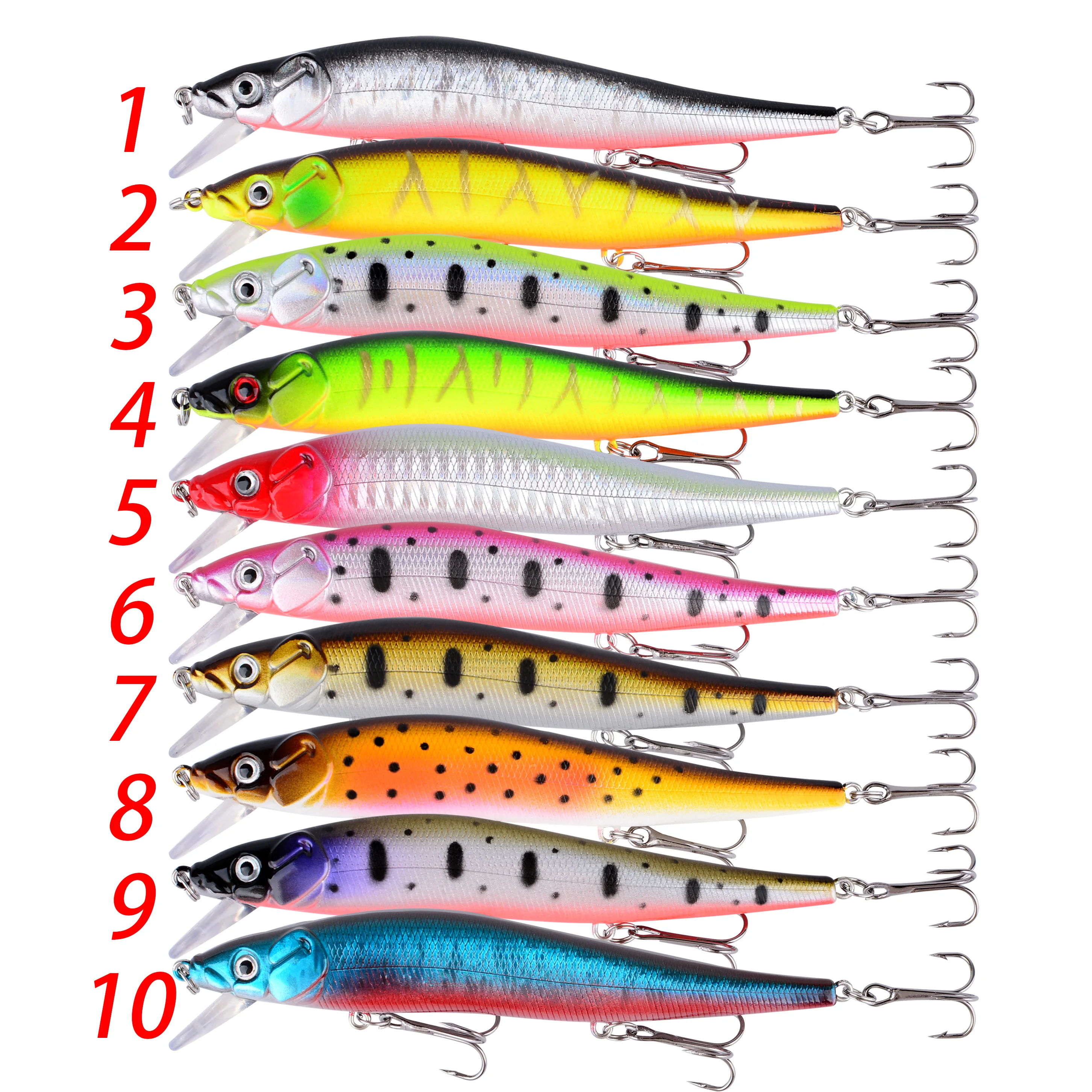 Wobler Minnow Crankbait de plástico duro para trucha y lubina - imagen 5