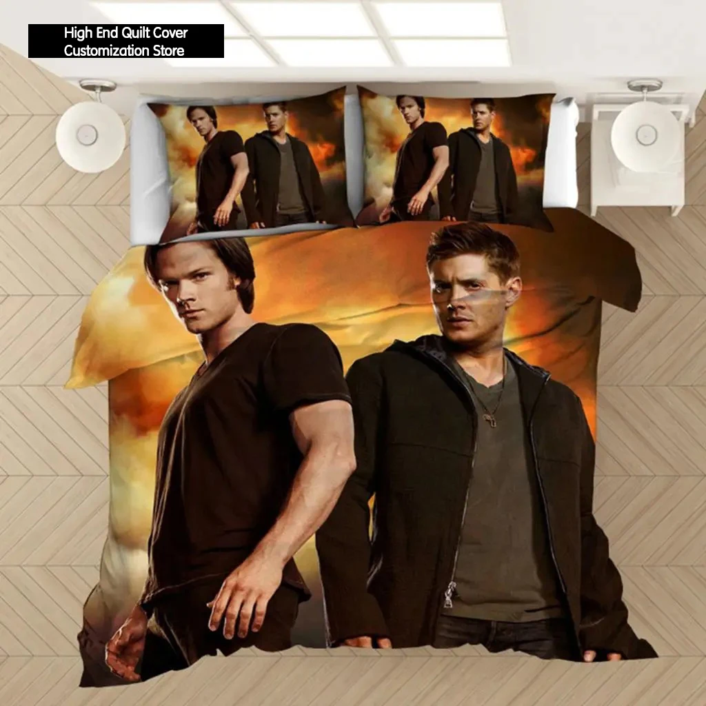 2025 Supernatural Bedding Set Duvet Covers Supernatural TV Series Sam Dean Comforter Bedding Sets Bedclothes Bed Linen