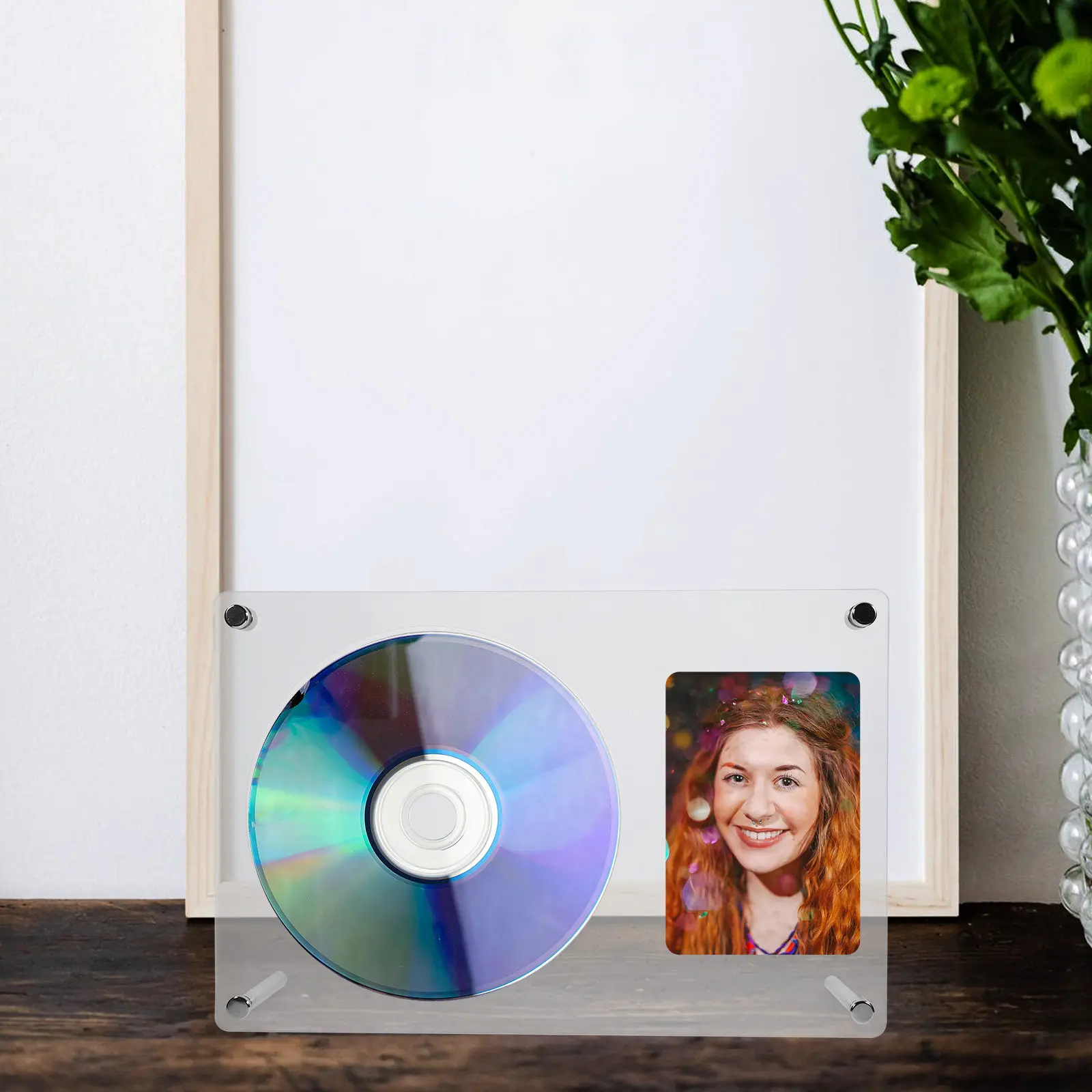 

Подставка-органайзер для CD-дисков из акрила, настольная, для дома и спальни, в ретро-стиле, изящная, для любимой коллекции